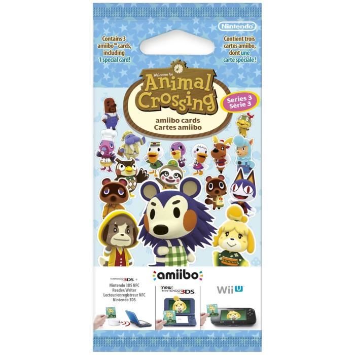 Cartes Amiibo - Animal Crossing Série 3 - Contient 3 cartes dont 1 spéciale