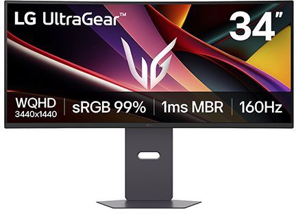 Ecran PC Gamer Incurvé - LG - 34'' - QHD - 160Hz - Dalle VA - 5ms - Ajustable en hauteur - 34G600A-B