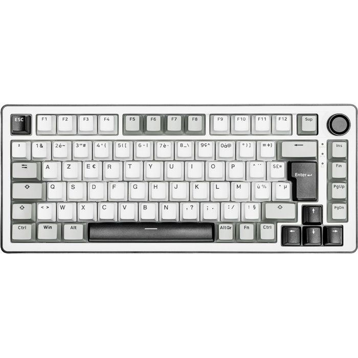Clavier mécanique gamer - PBT double injection - THE G-LAB - KEYZ Elite 300 WG - AZERTY TKL - RGB - Blanc