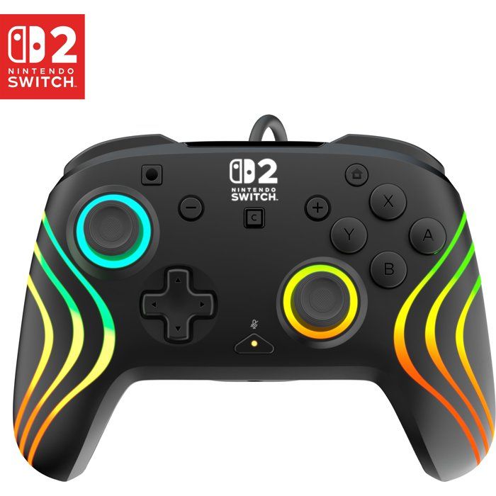 Manette Gaming filaire RGB - TURTLE BEACH - Afterglow Wave pour Nintendo Switch 2 - Noir