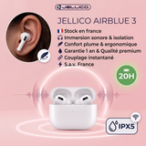 JELLICO - Écouteurs Sans Fil Bluetooth 5.1 – Intra-auriculaires AirBlue 3 TWS Pods | Blanc