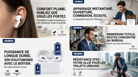 JELLICO - Écouteurs Sans Fil Bluetooth 5.1 – Intra-auriculaires AirBlue 3 TWS Pods | Blanc