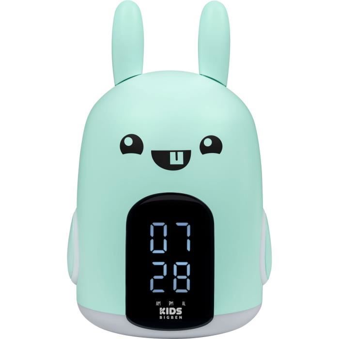 Réveil & Veilleuse Baxter le lapin - BIGBEN - 3 mélodies - Intensité lumineuse réglable - Affichage heure