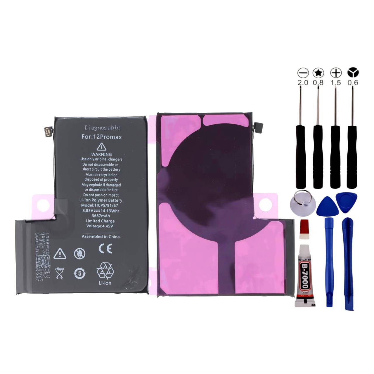 BATTERIE POUR IPHONE 12 PRO MAX Identique ORIGINALE 3687MAH +OUTILS +ADHESIF