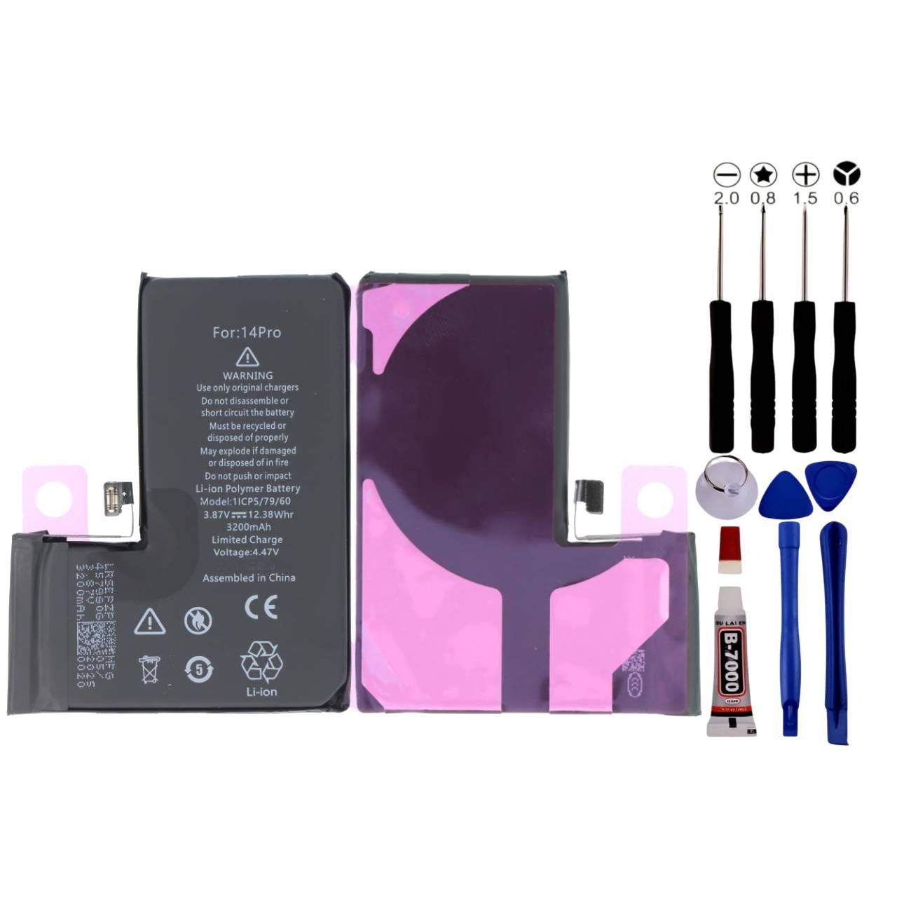 BATTERIE POUR IPHONE 14 PRO Identique ORIGINALE 3200MAH +OUTILS +ADHESIF