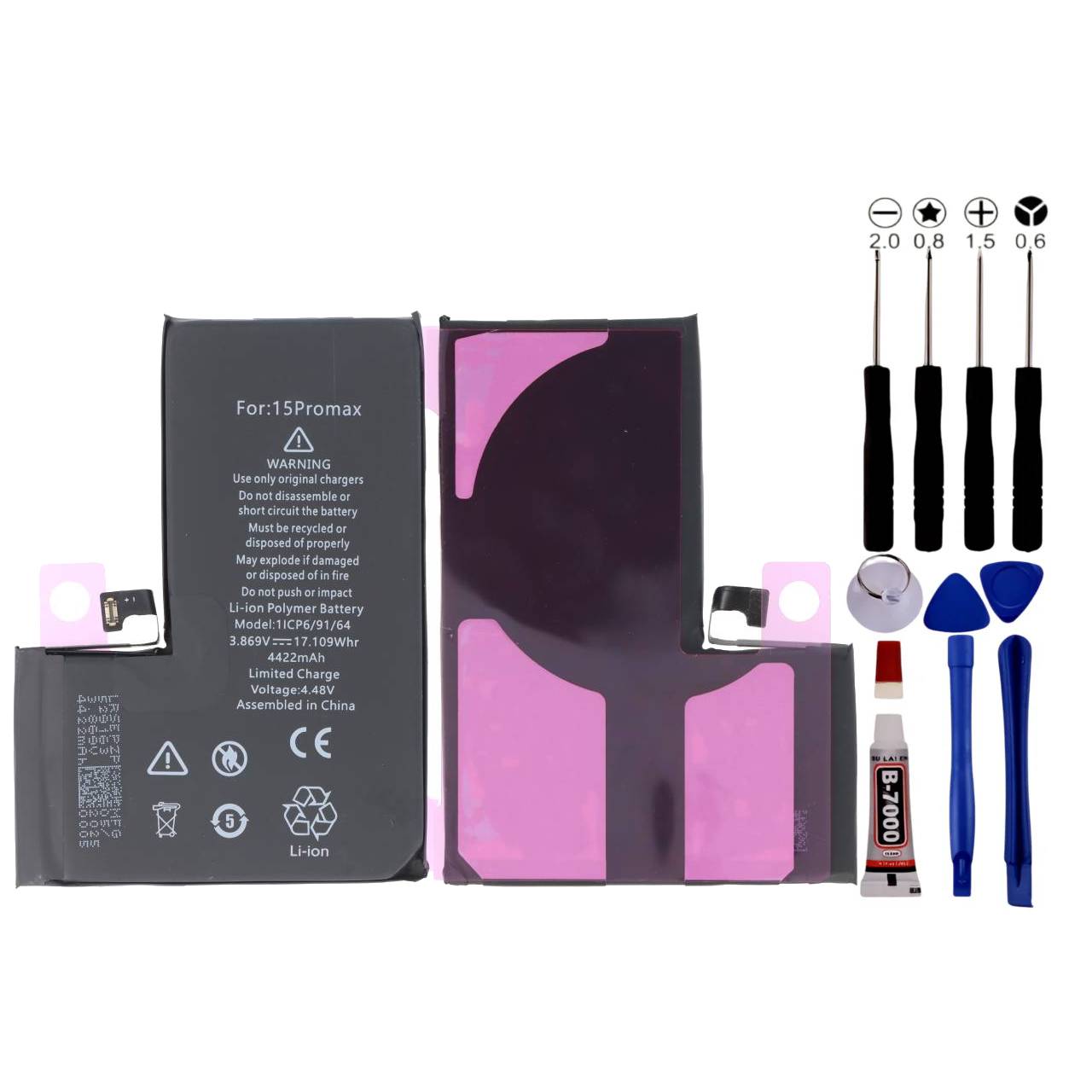 BATTERIE POUR IPHONE 15 PRO MAX Identique ORIGINALE 4422MAH +OUTILS +ADHESIF