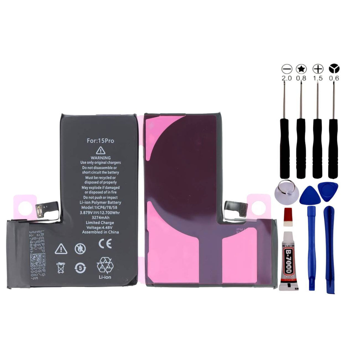 Batterie Pour iPhone 15 PRO Identique ORIGINALE 3274MAH +Outils +Adhésif