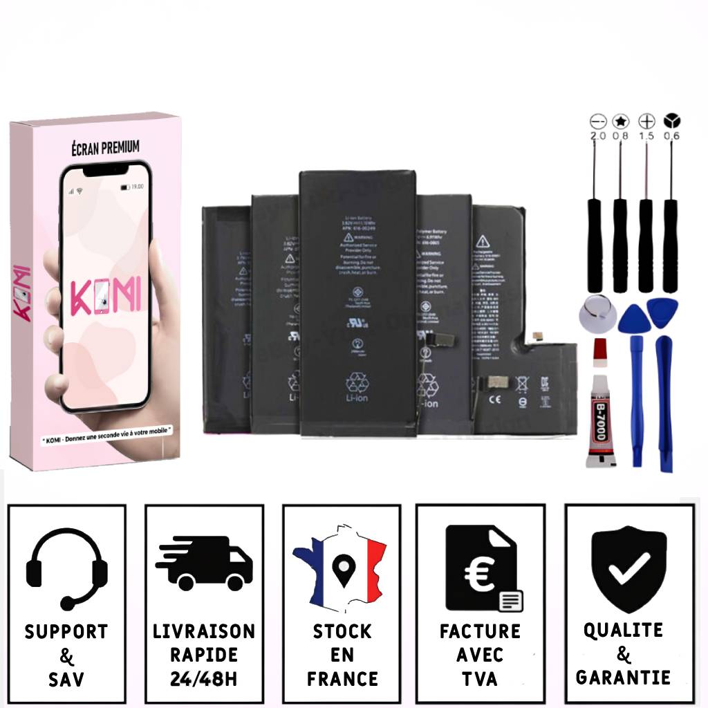 BATTERIE POUR IPHONE X XS 11 12 13 14 15 PRO MAX PLUS MINI 3174MAH +OUTILS