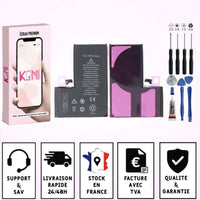 Batterie iPhone 15 Pro Max avec badges garantie