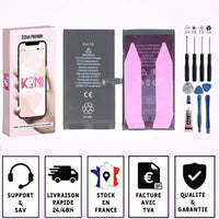 Batterie iPhone 15 avec badges garantie