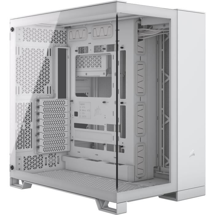 Boîtier PC - CORSAIR - 6500X Tempered Glass Mid-Tower Dual Chamber - Blanc