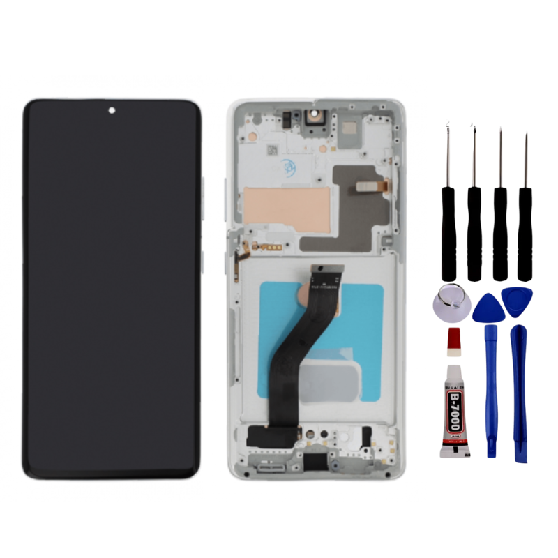 Écran Pour Samsung Galaxy S21 Plus (S21+) - LCD avec Châssis - Vitre Tactile + Outils – Noir