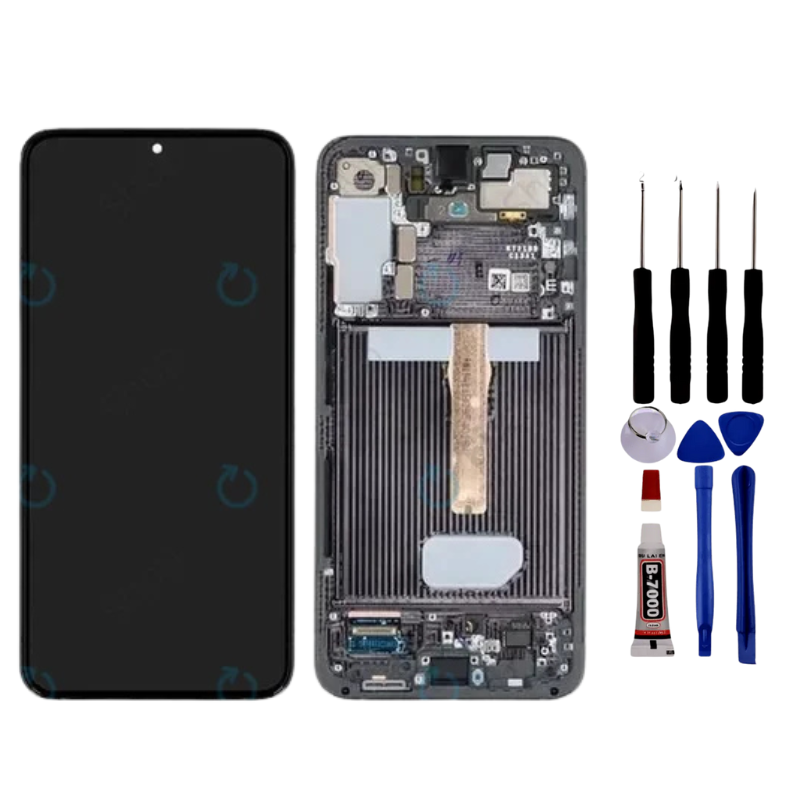 Écran Pour Samsung Galaxy S22 Plus (S22+) - LCD avec Châssis - Vitre Tactile + Outils – Noir
