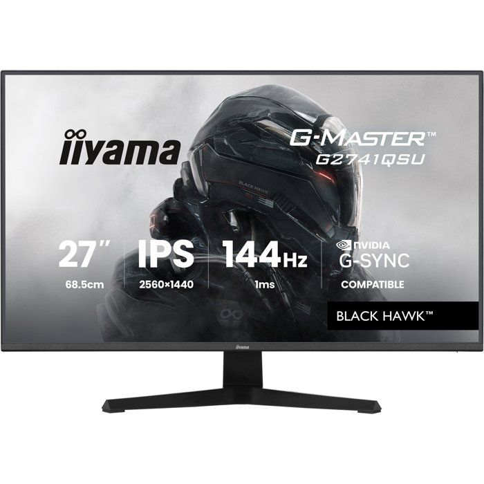 Ecran PC Gamer - IIYAMA - 27 - QHD - 144Hz - Dalle IPS - 1ms - G-Master Black Hawk G2741QSU-B1