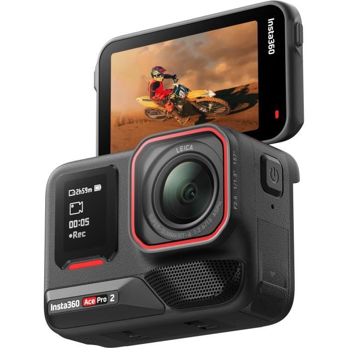 Pack Caméra sport Insta360 Ace Pro 2 Noir + 2nde batterie