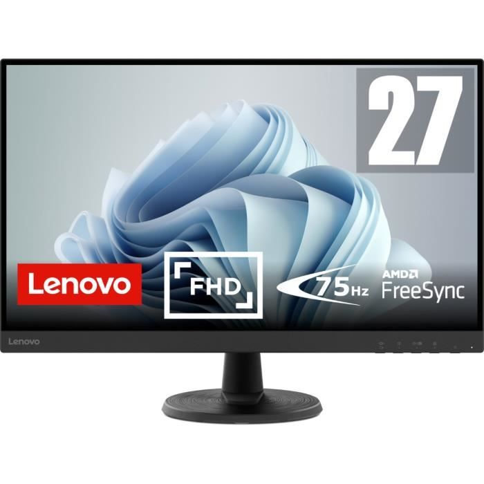 Ecran PC LENOVO D27-40 - 27 - FHD - 75Hz - Dalle VA - 4ms - AMD FreeSync