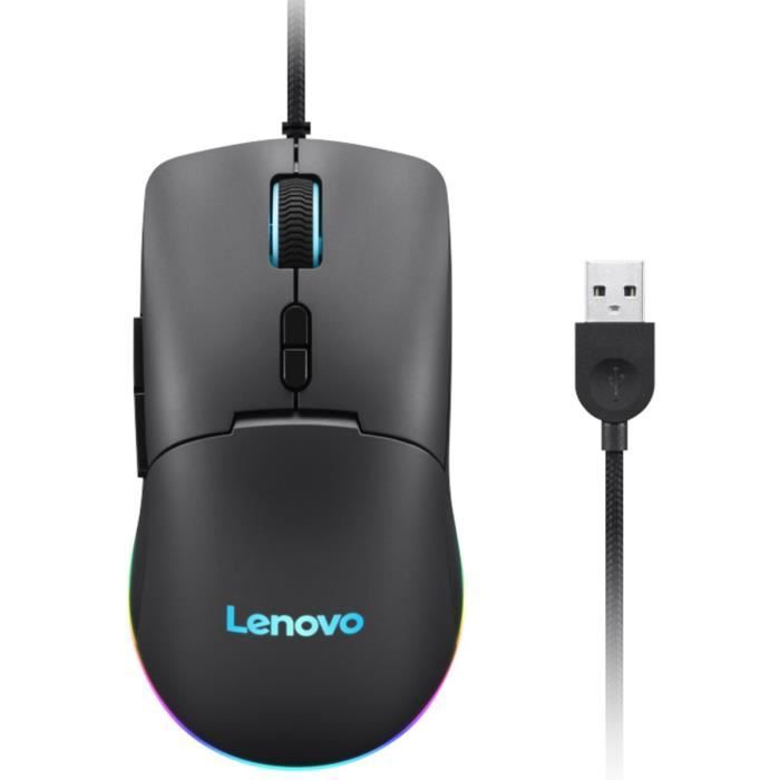 Souris filaire Gaming LENOVO M210 - RGB 3 zones - 7 boutons - Prete a l'emploi - Noir