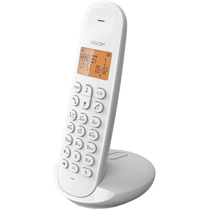 Téléphone fixe sans fil - LOGICOM - DECT ILOA 155T SOLO - Blanc - Avec répondeur