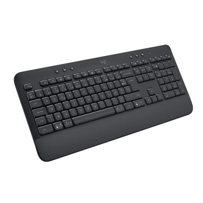 Clavier - Sans fil - Logitech - Signature K650 - AZERTY - Ergonomique avec repose-poignets - Graphite