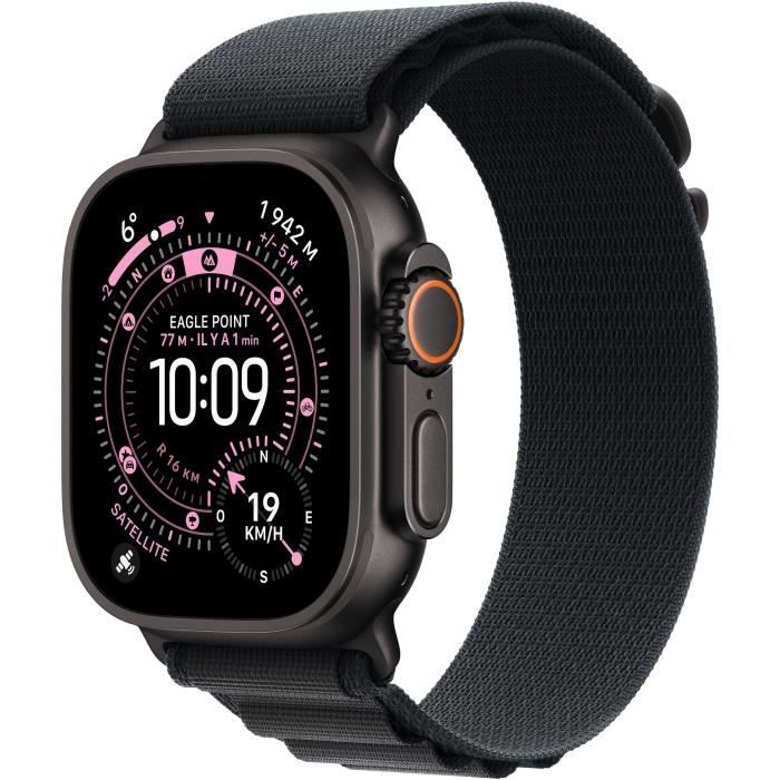 Apple Watch Ultra 3 GPS + Cellular - 49mm - Boîtier Black Titanium - Bracelet Black Alpine Loop - Large
