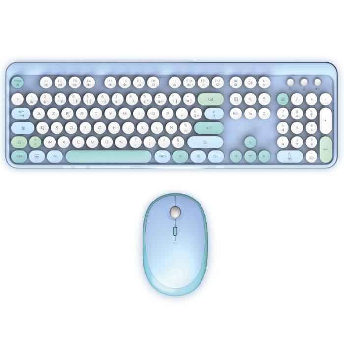Ensemble clavier souris - MOBILITY LAB - Pure color - Sans fil - Pavé numérique intégré - Bleu