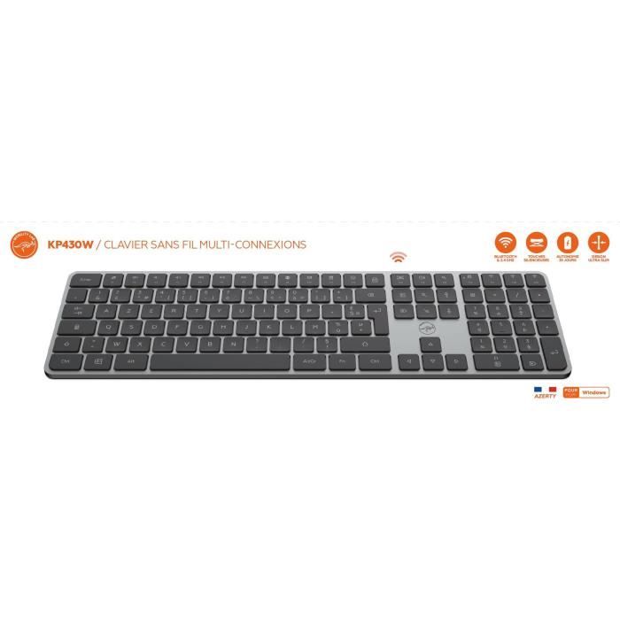 Clavier - Touches plates - MOBILITY LAB - KP430W - Full-size - AZERTY - Sans rétroéclairage