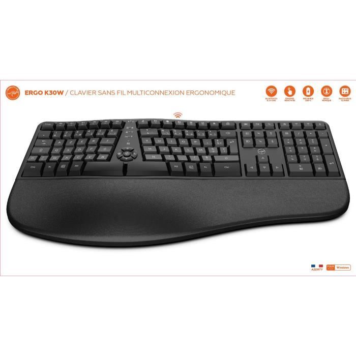 Clavier - Ergonomique - MOBILITY LAB - ERGO K30W - Full-size - AZERTY - Sans rétroéclairage