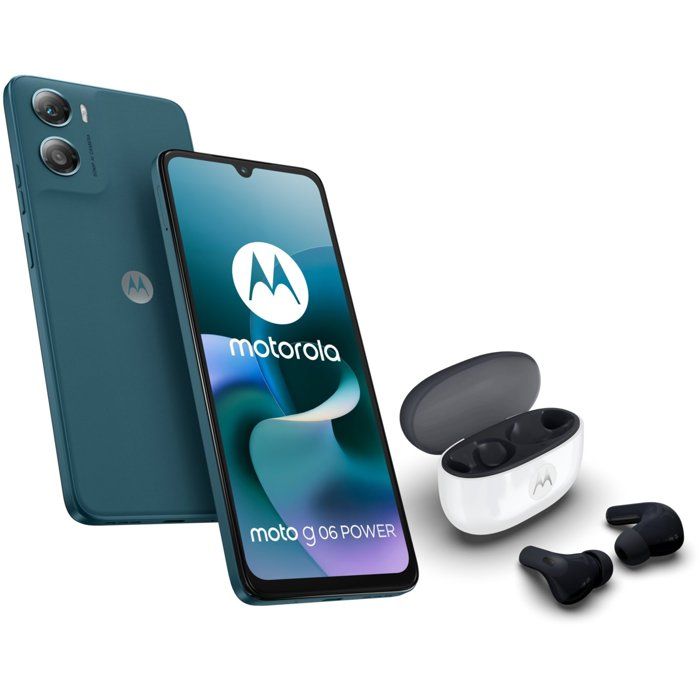 MOTOROLA - Pack MOTOG06POWER4256 B + MOTOBUDS2 N - 256 Go - Bleu Tapestry