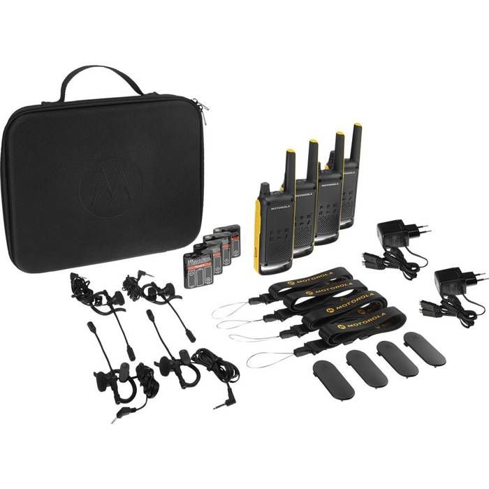 Motorola Talkabout T82 Extreme Quad Pack portable radio 2 bandes PMR 446 MHz 16 canaux noir, jaune (pack de 4)