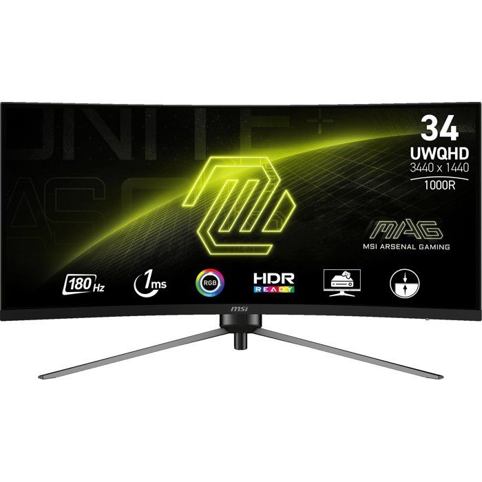 Ecran PC Gamer Incurvé - MSI - 34 - UWQHD - 180Hz - Dalle VA - 1ms - MAG 345CQR