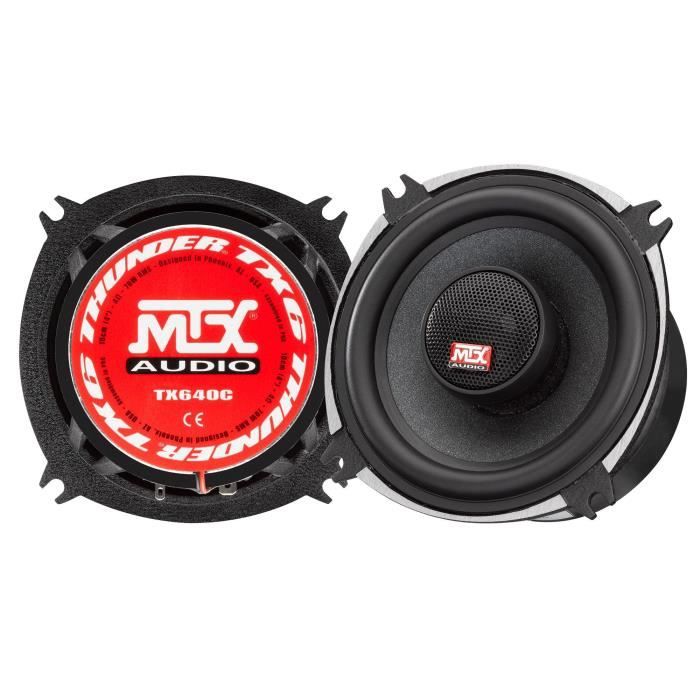 Coaxiaux 2 voies - MTX AUDIO - 10cm 4O 70Wrms - Châssis aluminium - Bobine Ø25mm TIL - Tweeter néodyme Ø22mm