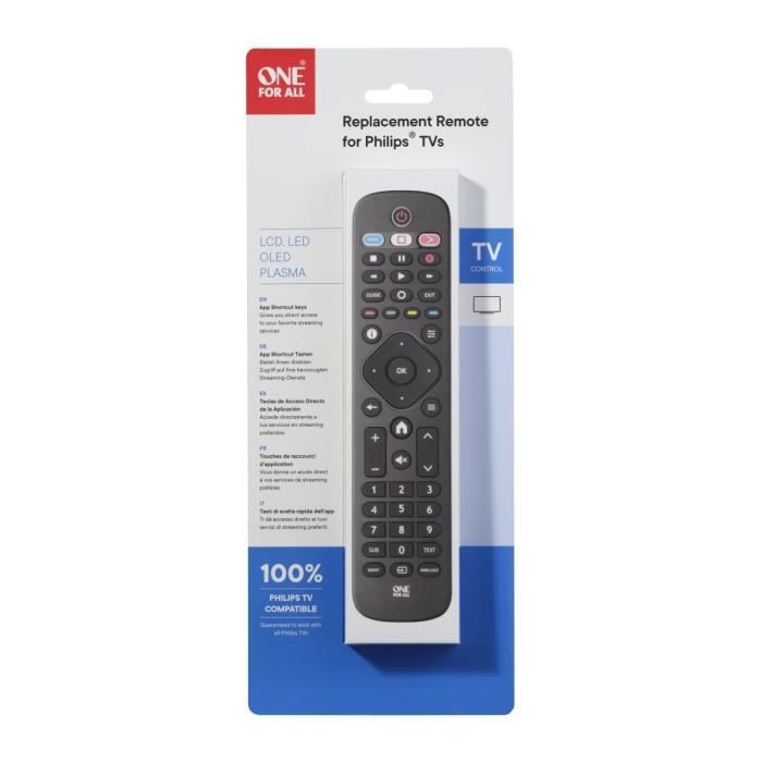 ONE FOR ALL URC4913 - Télécommande de remplacement pour TV Philips