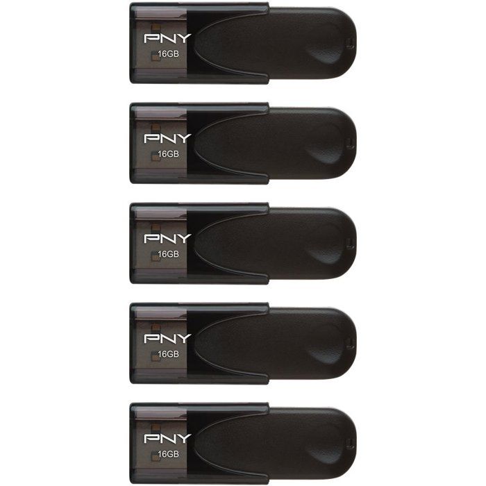 Pack de 5 Clés USB 2.0 - PNY - Attaché 4 - 16 Go