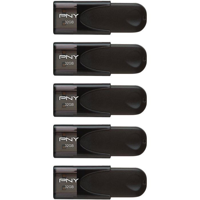 Pack de 5 Clés USB 2.0 - PNY - Attaché 4 - 32 Go
