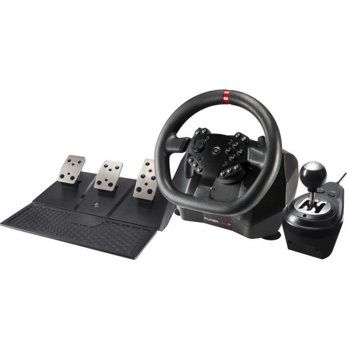 Volant de course - SUPERDRIVE - GS950-X - 900° - Levier de vitesse manuel - 3 pédales - Palettes