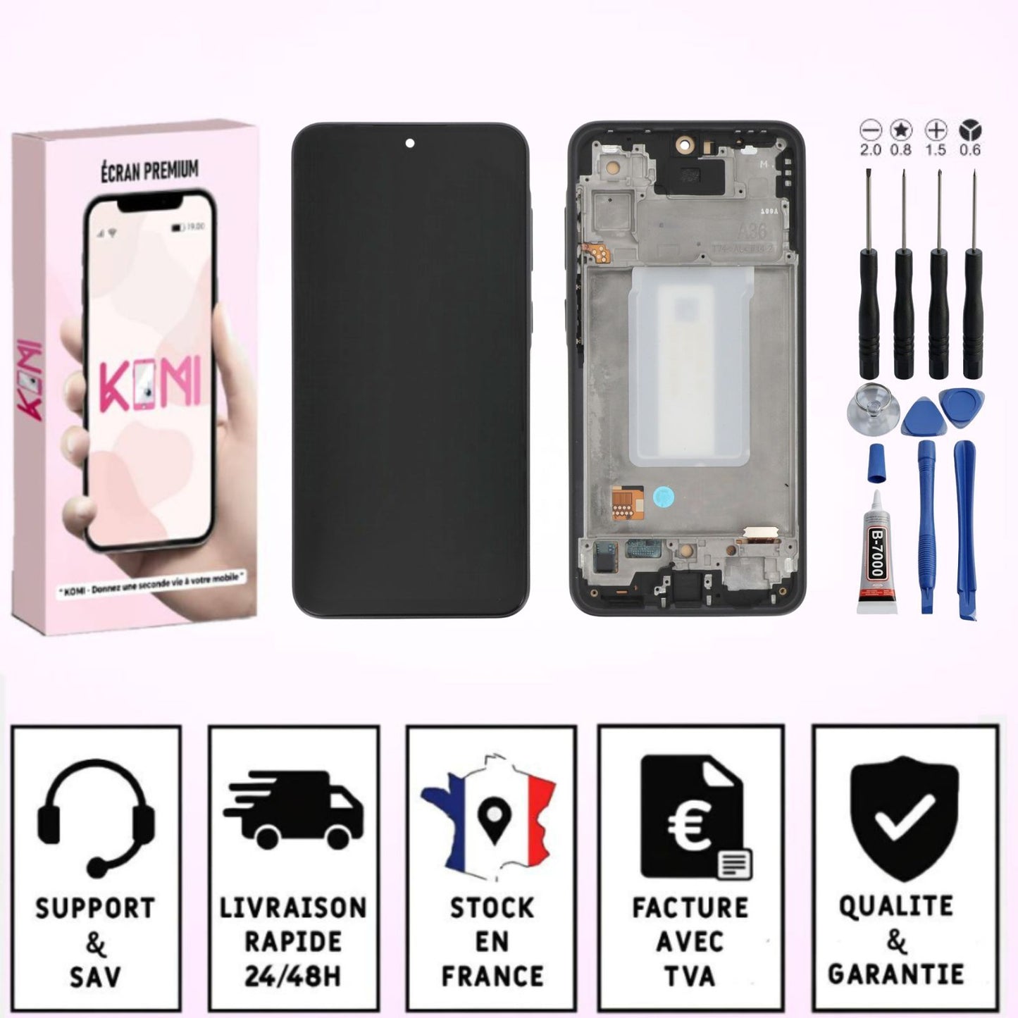 Écran Galaxy A36 5G LCD avec châssis