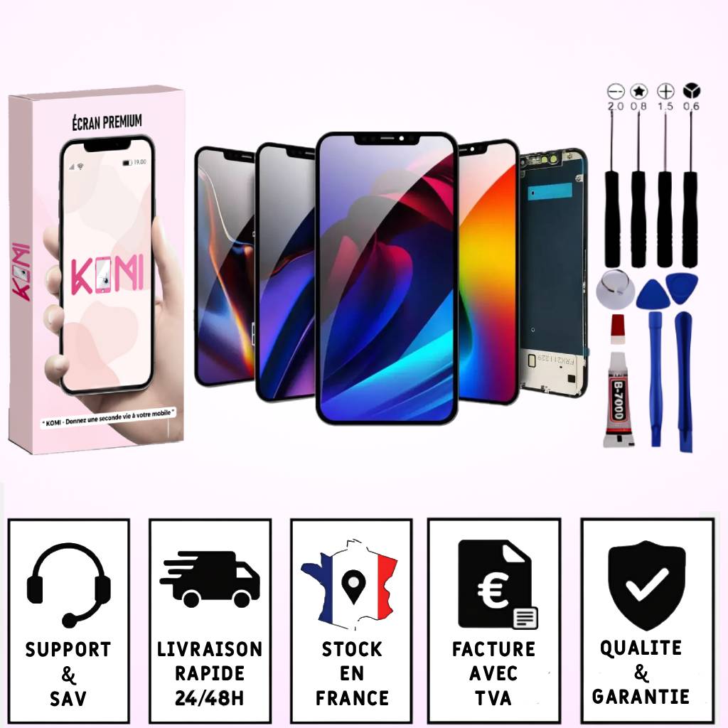 ECRAN POUR IPHONE X XS XR 11 12 13 14 15 16 PRO MAX PLUS MINI LCD OLED +OUTILS