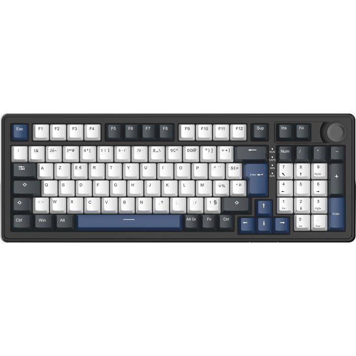 Clavier magnétique gamer - PBT double injection - THE G-LAB - KEYZ Elite 400 HE - 96% AZERTY - RGB - Noir et bleu