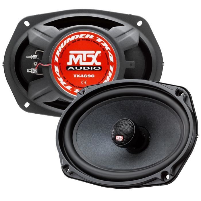 Coaxiaux 2 voies - MTX AUDIO - 16x23cm (6x9) - 4O - 100Wrms - Bobine ¯30mm en TIL - Tweeter nŽodyme ¯25mm d™me soie
