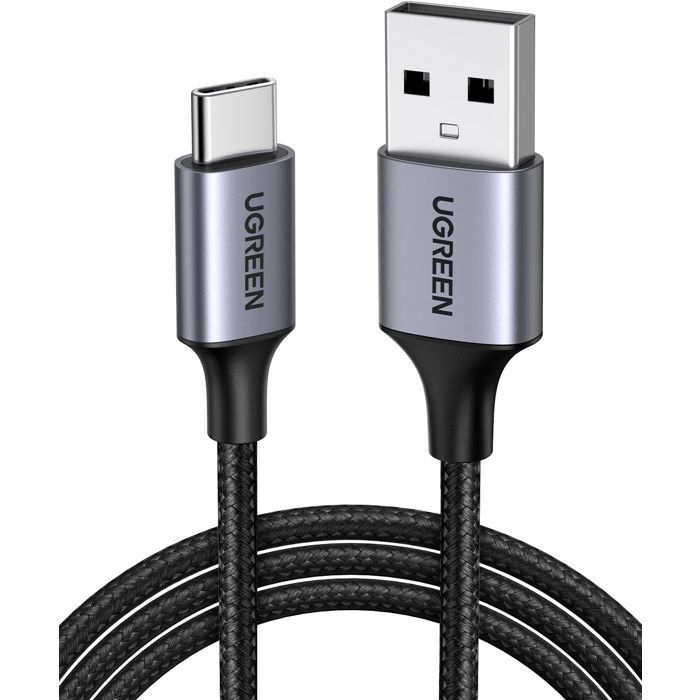 C‰ble USB - UGREEN - C‰ble renforcŽ USB-C et USB-A - 1 m - Noir