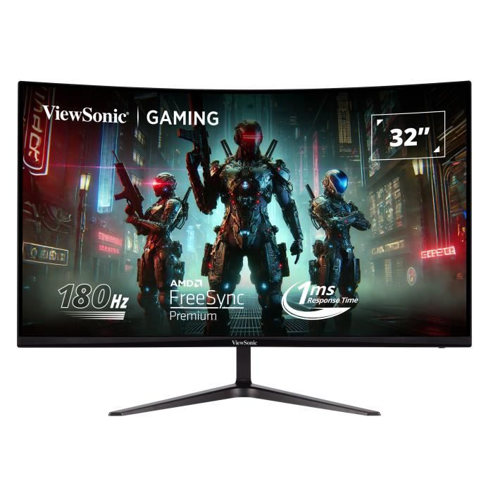 Ecran PC Gamer IncurvŽ - VIEWSONIC - 32 - FHD - 180Hz - Dalle VA - 1ms - VX3218-PC-MHD
