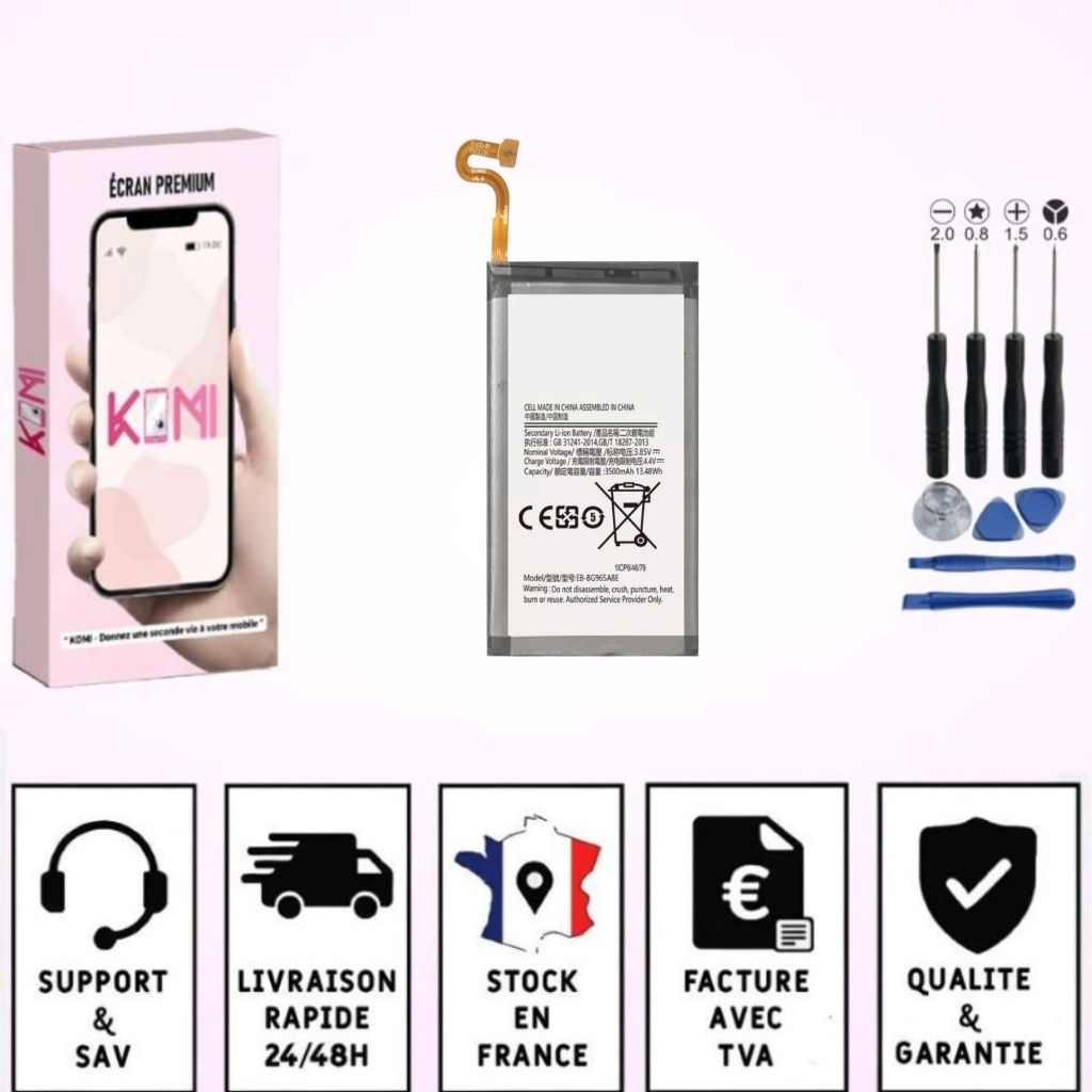 Batterie Samsung Galaxy S9+ avec colle