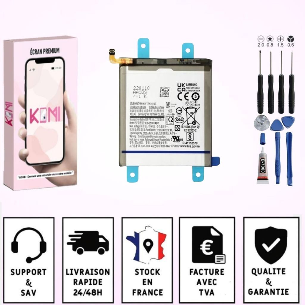 Batterie Samsung Galaxy S22 avec badges garantie