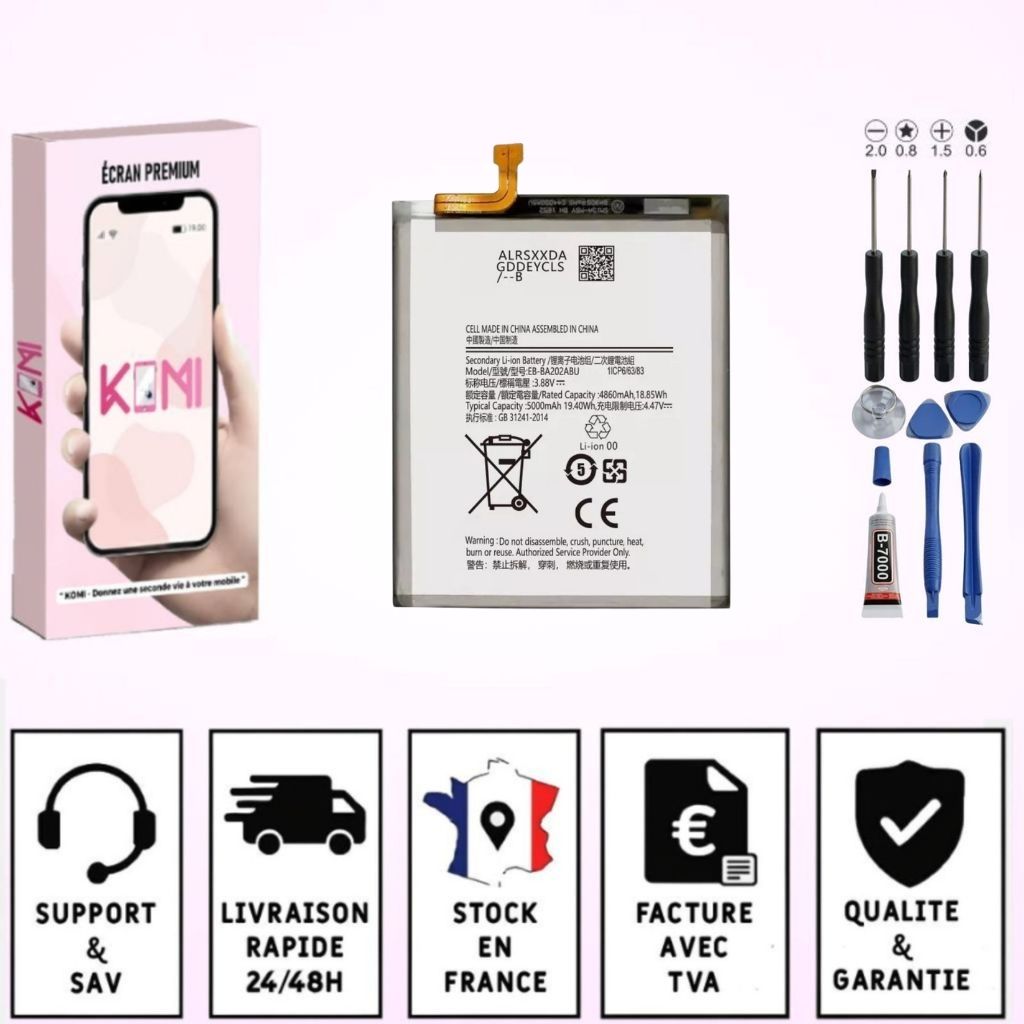 Batterie Samsung Galaxy A20e/A10e avec badges garantie