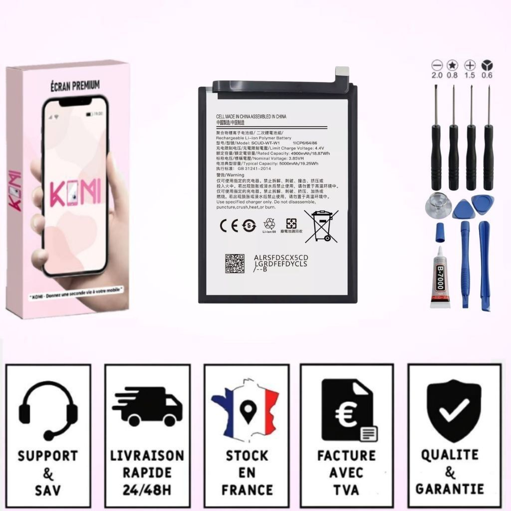 Batterie Samsung Galaxy A22 5G/A04/A04e avec badges garantie