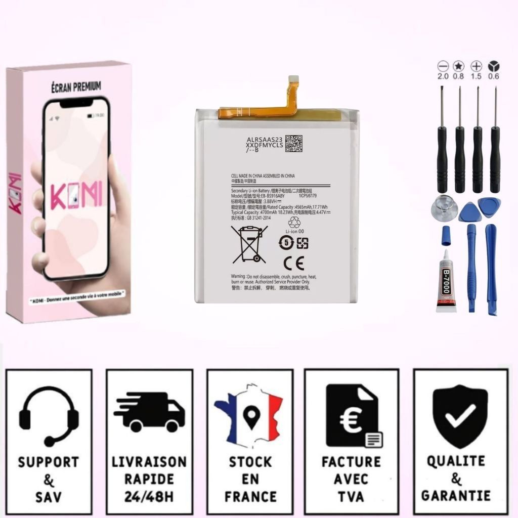 Batterie Samsung Galaxy S23+ avec badges garantie