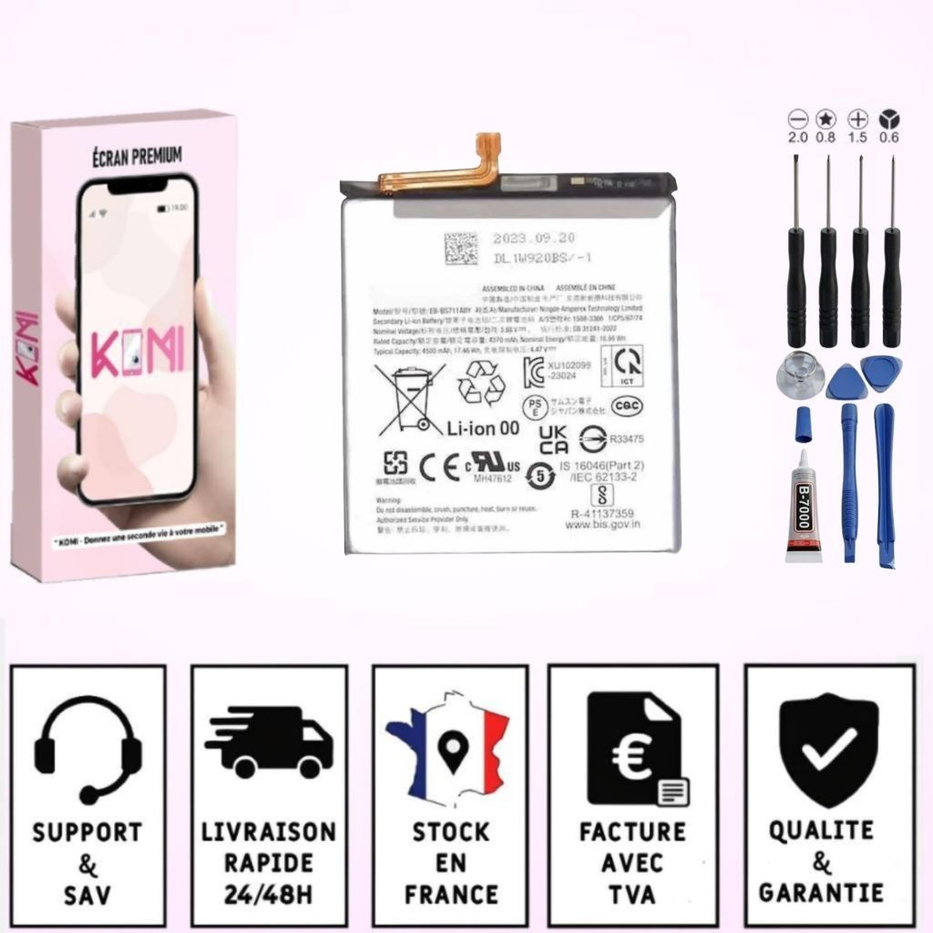 Batterie Samsung Galaxy S23 FE avec badges garantie