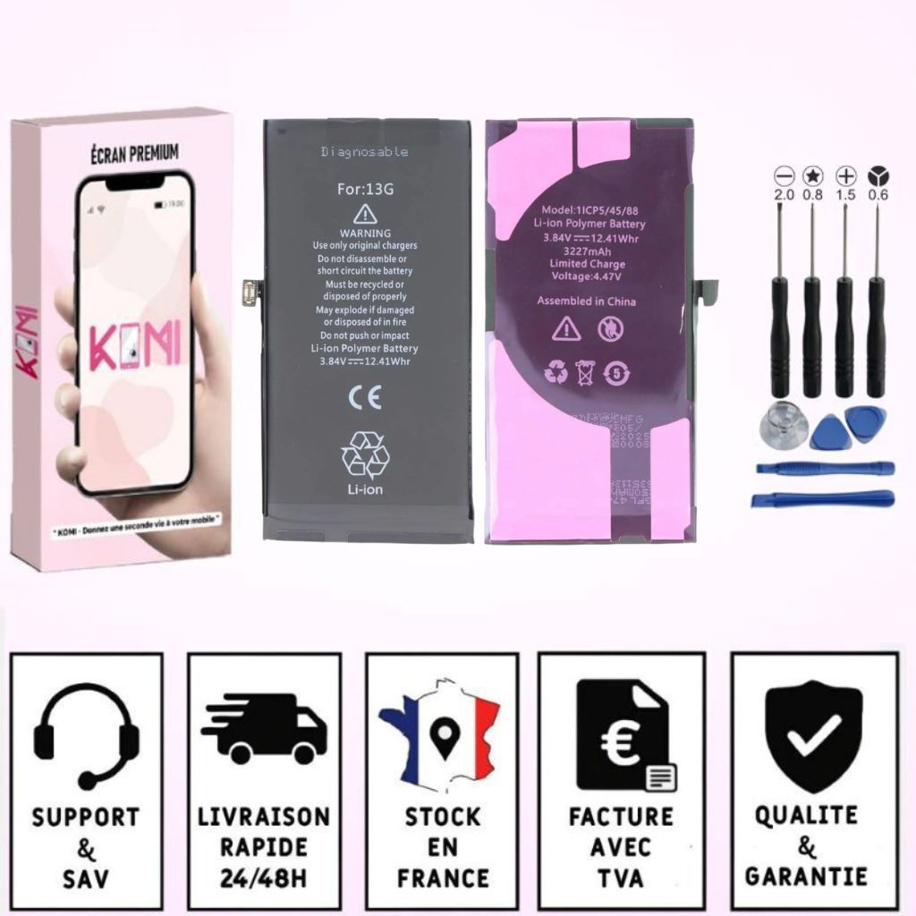 Batterie iPhone 13 avec colle