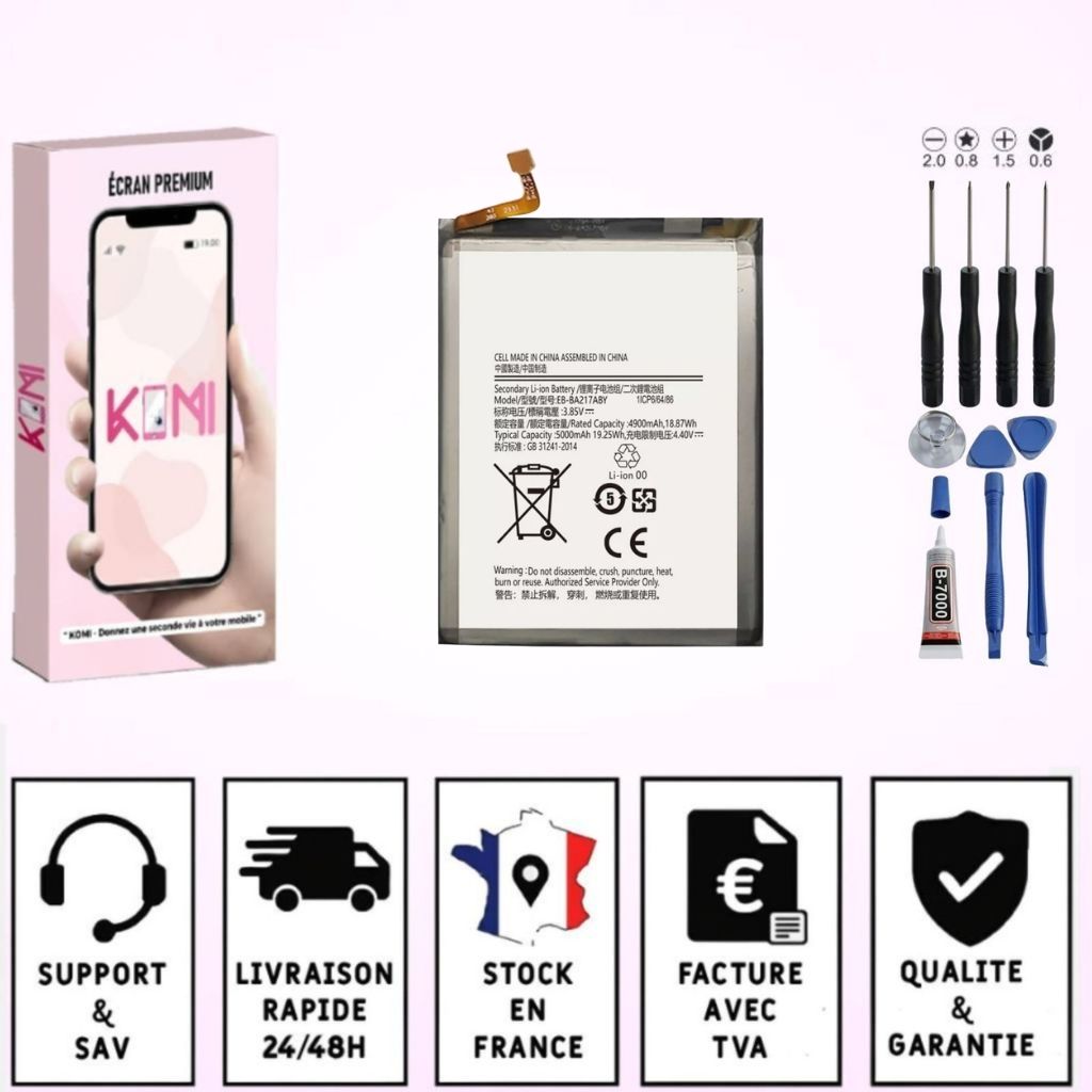 Batterie Samsung Galaxy A21s/A12/A02/M12/A04s/A13 4G avec badges garantie