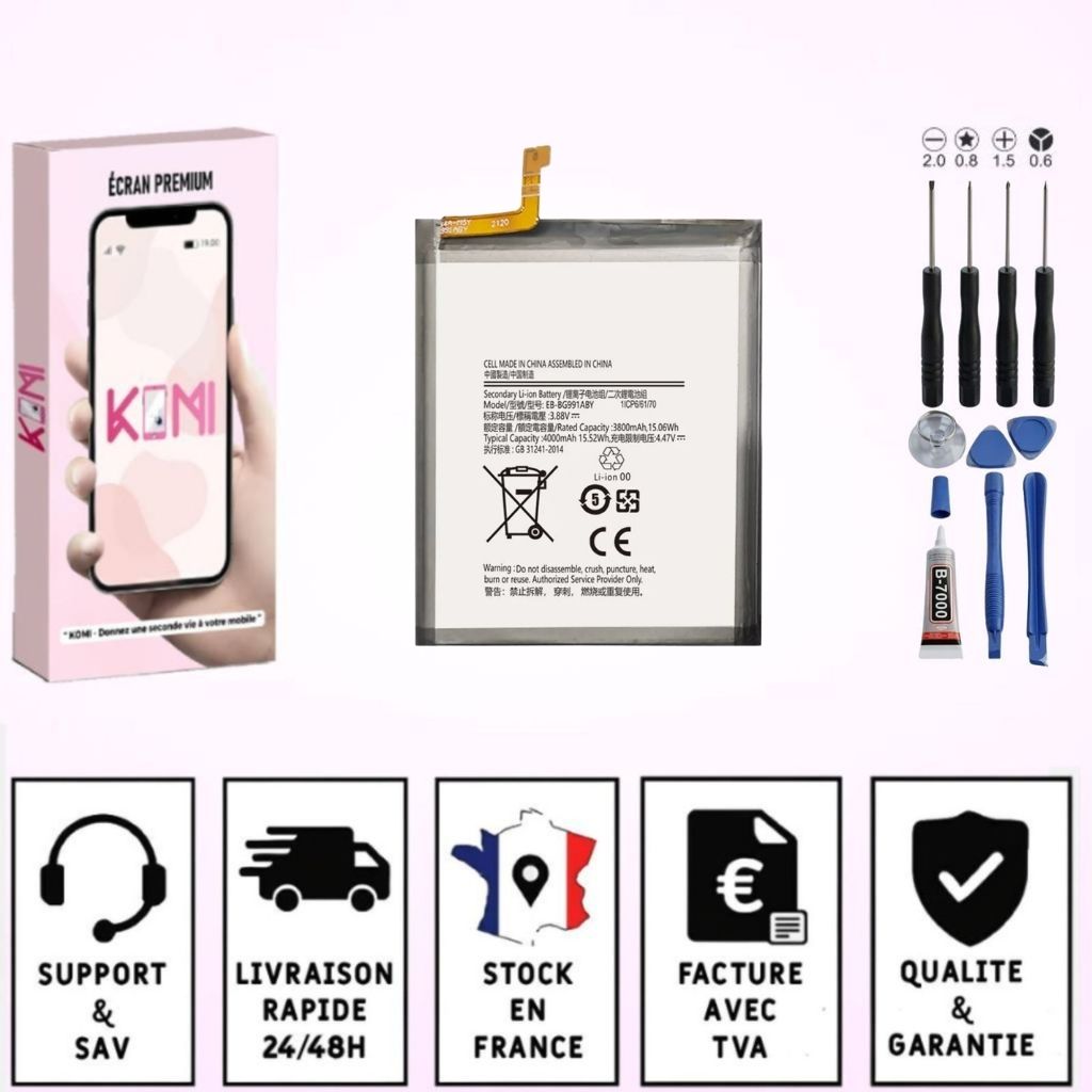 Batterie Samsung Galaxy S21 avec badges garantie